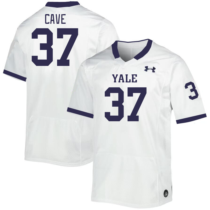 Men-Youth #37 James Cave Yale Bulldogs 2023 College Football Jerseys Stitched Sale-White